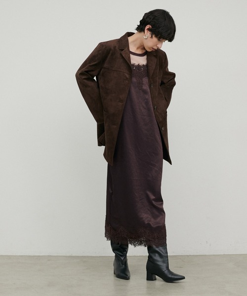 LARUTA(ラルータ)の「【LARUTA】レースツイルサテンキャミワンピース(ワンピース・レディース・オフホワイト/ブラウン/ネイビー・FREE)」の19枚目の写真