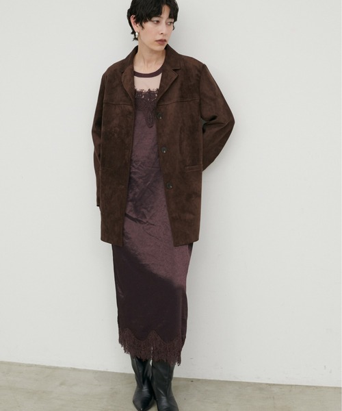 LARUTA(ラルータ)の「【LARUTA】レースツイルサテンキャミワンピース(ワンピース・レディース・オフホワイト/ブラウン/ネイビー・FREE)」の18枚目の写真
