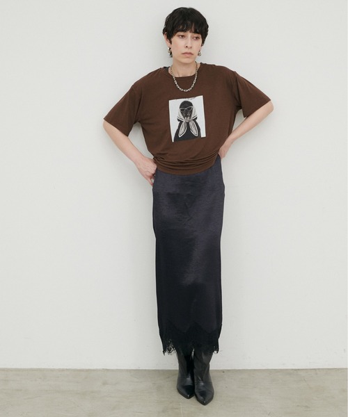 LARUTA(ラルータ)の「【LARUTA】レースツイルサテンキャミワンピース(ワンピース・レディース・オフホワイト/ブラウン/ネイビー・FREE)」の10枚目の写真