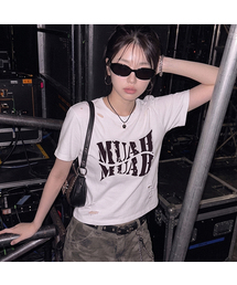 クラックロゴクロップ半袖Tシャツ[ホワイト]