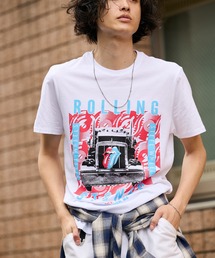 ROOPTOKYO | THE ROLLING STONES/ザ・ローリング・ストーンズ UNISEX T-SHIRT: STEEL WHEELS (WHITE) クルーネックTシャツ 半袖 バンドTシャツ ロック メンズ レディース 秋 秋服 2026年秋冬(Tシャツ/カットソー)
