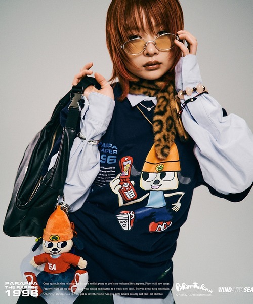 WIND AND SEA(ウィンダンシー)の「PARAPPA x WDS PARAPPA TEE(Tシャツ/カットソー・メンズ・ホワイト/ネイビー・X-LARGE/LARGE)」の2枚目の写真