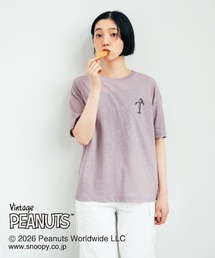 ＰＥＡＮＵＴＳ〈スヌーピー＆フレンズ〉　リネンブレンドのプリントＴシャツ