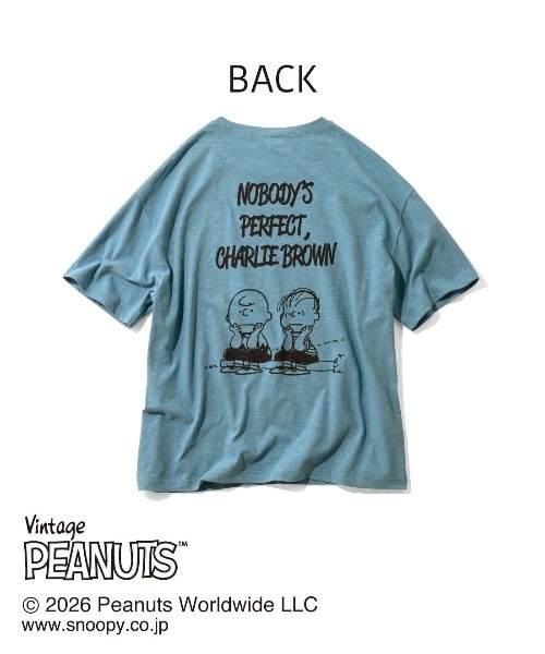 THREE FIFTY STANDARD（スリーフィフティースタンダード）の「ＰＥＡＮＵＴＳ〈スヌーピー＆フレンズ〉　リネンブレンドのプリントＴシャツ（Tシャツ/カットソー・レディース・ピンク系その他/ブルー系その他/ブラウン系その他・M/LL/L）」の8枚目の写真