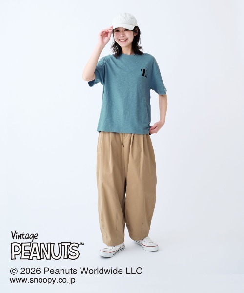 THREE FIFTY STANDARD（スリーフィフティースタンダード）の「ＰＥＡＮＵＴＳ〈スヌーピー＆フレンズ〉　リネンブレンドのプリントＴシャツ（Tシャツ/カットソー・レディース・ピンク系その他/ブルー系その他/ブラウン系その他・M/LL/L）」の10枚目の写真