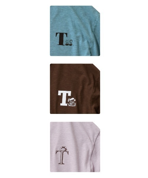 THREE FIFTY STANDARD（スリーフィフティースタンダード）の「ＰＥＡＮＵＴＳ〈スヌーピー＆フレンズ〉　リネンブレンドのプリントＴシャツ（Tシャツ/カットソー・レディース・ピンク系その他/ブルー系その他/ブラウン系その他・M/LL/L）」の7枚目の写真