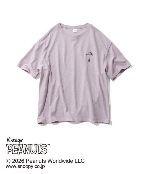THREE FIFTY STANDARD（スリーフィフティースタンダード）の「ＰＥＡＮＵＴＳ〈スヌーピー＆フレンズ〉　リネンブレンドのプリントＴシャツ（Tシャツ/カットソー・レディース・ピンク系その他/ブルー系その他/ブラウン系その他・M/LL/L）」の15枚目の写真