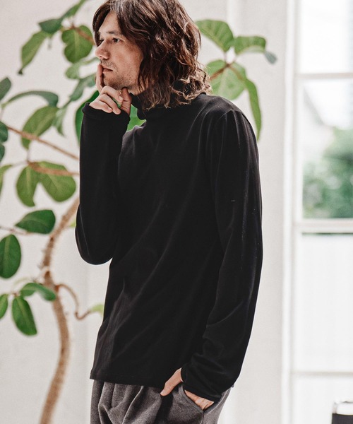 CAMBIO(カンビオ)の「mlt5765- 指ぬき付きタートルネックカットソー(CMB-R0246)(Tシャツ/カットソー・メンズ・オフホワイト/グレー/ブラック・S/M/L)」の1枚目の写真