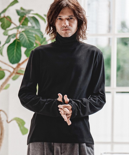 CAMBIO(カンビオ)の「mlt5765- 指ぬき付きタートルネックカットソー(CMB-R0246)(Tシャツ/カットソー・メンズ・オフホワイト/グレー/ブラック・S/M/L)」の5枚目の写真