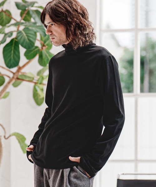 CAMBIO(カンビオ)の「mlt5765- 指ぬき付きタートルネックカットソー(CMB-R0246)(Tシャツ/カットソー・メンズ・オフホワイト/グレー/ブラック・S/M/L)」の6枚目の写真