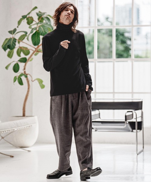CAMBIO(カンビオ)の「mlt5765- 指ぬき付きタートルネックカットソー(CMB-R0246)(Tシャツ/カットソー・メンズ・オフホワイト/グレー/ブラック・S/M/L)」の9枚目の写真