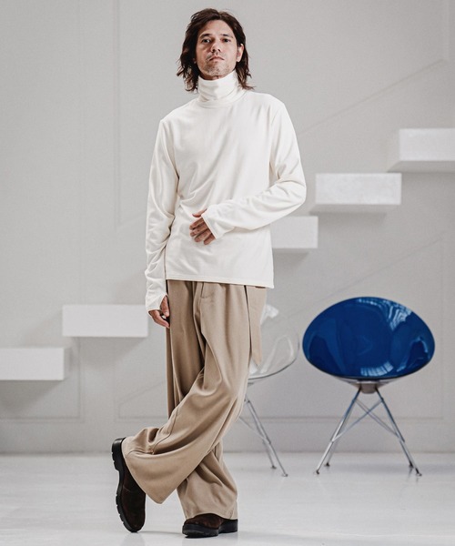 CAMBIO(カンビオ)の「mlt5765- 指ぬき付きタートルネックカットソー(CMB-R0246)(Tシャツ/カットソー・メンズ・オフホワイト/グレー/ブラック・S/M/L)」の12枚目の写真
