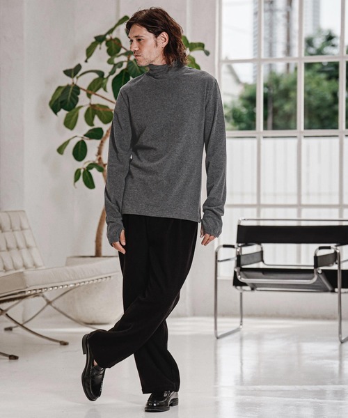 CAMBIO(カンビオ)の「mlt5765- 指ぬき付きタートルネックカットソー(CMB-R0246)(Tシャツ/カットソー・メンズ・オフホワイト/グレー/ブラック・S/M/L)」の18枚目の写真