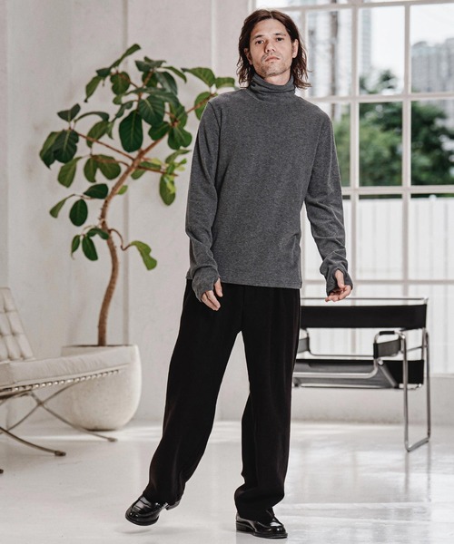 CAMBIO(カンビオ)の「mlt5765- 指ぬき付きタートルネックカットソー(CMB-R0246)(Tシャツ/カットソー・メンズ・オフホワイト/グレー/ブラック・S/M/L)」の19枚目の写真