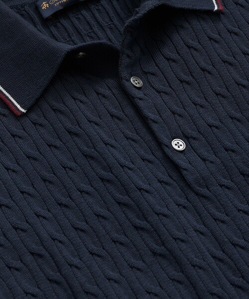BROOKS BROTHERS(ブルックスブラザーズ)の「コットン ケーブル GFロゴ テニス ポロセーター(ポロシャツ・メンズ・ネイビー・X-SMALL/LARGE/SMALL/MEDIUM)」の2枚目の写真