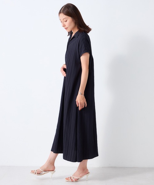 GALLORIA（ギャローリア）の「ドビーストライプスキッパーワンピース（ワンピース・レディース・ベージュ/ネイビー・S/M/LL/L）」の10枚目の写真