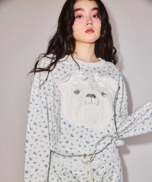 Candy Stripper(キャンディストリッパー)の「OMEKASHI BULLDOG スウェット(スウェット・レディース・ヘザーグレー/ライトグレー/ブラック・FREE)」の6枚目の写真