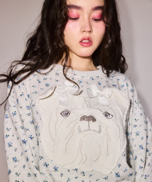 Candy Stripper(キャンディストリッパー)の「OMEKASHI BULLDOG スウェット(スウェット・レディース・ヘザーグレー/ライトグレー/ブラック・FREE)」の10枚目の写真