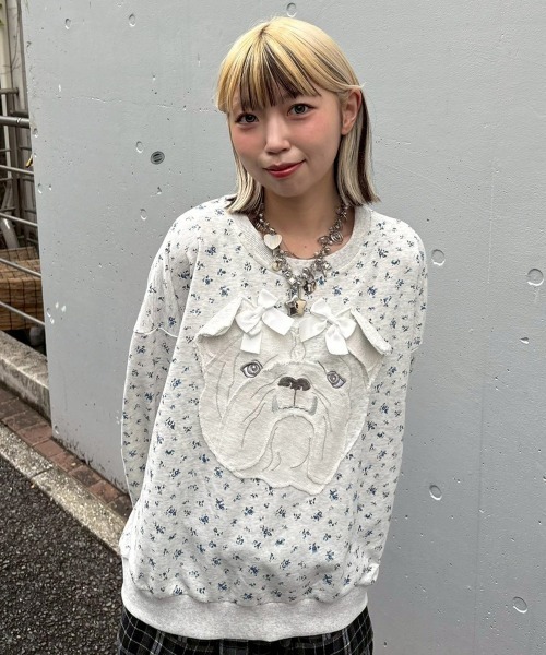 Candy Stripper(キャンディストリッパー)の「OMEKASHI BULLDOG スウェット(スウェット・レディース・ヘザーグレー/ライトグレー/ブラック・FREE)」の13枚目の写真