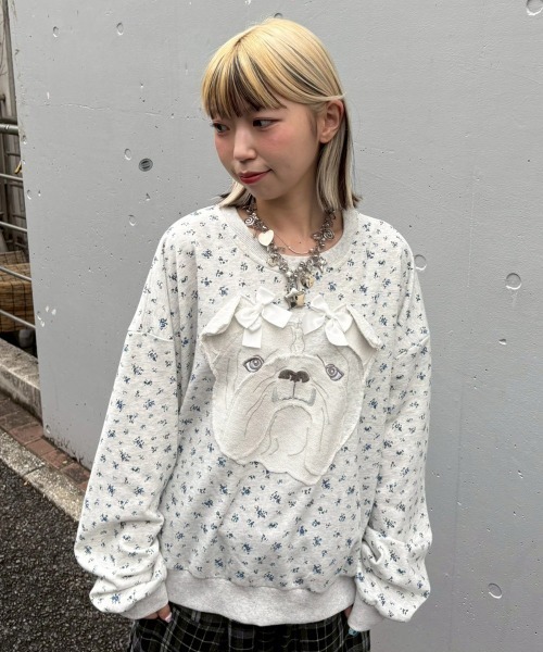 Candy Stripper(キャンディストリッパー)の「OMEKASHI BULLDOG スウェット(スウェット・レディース・ヘザーグレー/ライトグレー/ブラック・FREE)」の14枚目の写真