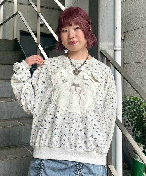 Candy Stripper(キャンディストリッパー)の「OMEKASHI BULLDOG スウェット(スウェット・レディース・ヘザーグレー/ライトグレー/ブラック・FREE)」の20枚目の写真