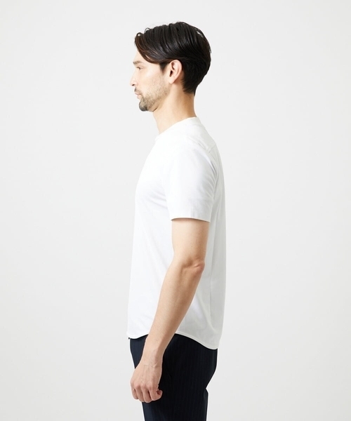 MICHEL KLEIN HOMME (ミッシェルクランオム)の「ドライクルーネック半袖カットソー(Tシャツ/カットソー・メンズ・ホワイト/ブラック・MEDIUM/LARGE/X-LARGE)」の4枚目の写真