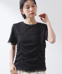 【ひんやり】シャーリングデザインカットソー