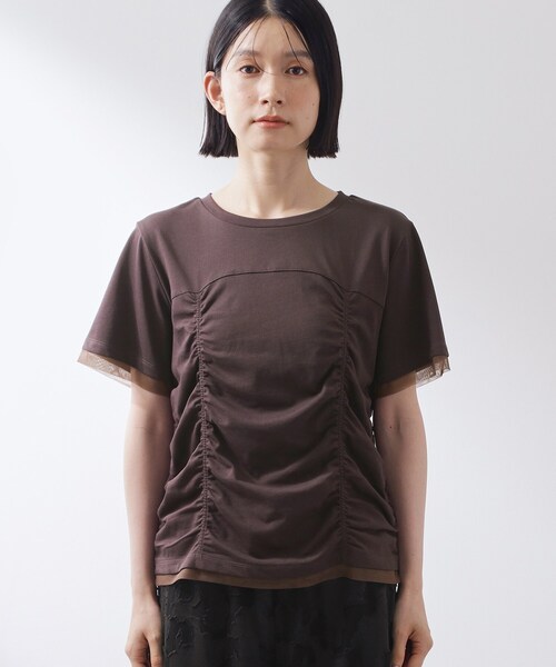 THE SHOP TK (ザ ショップ ティーケー )の「【ひんやり】シャーリングデザインカットソー(Tシャツ/カットソー・レディース・オフホワイト/ブラック/ダークブラウン・13/12)」の16枚目の写真