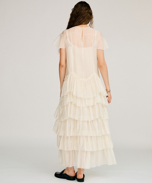 PRANK PROJECT(プランクプロジェクト)の「【2026Autumn Pre-Order】シアーティアードドレス / Sheer Tiered Dress(ワンピース・レディース・ブラック/ホワイト・38/36)」の10枚目の写真
