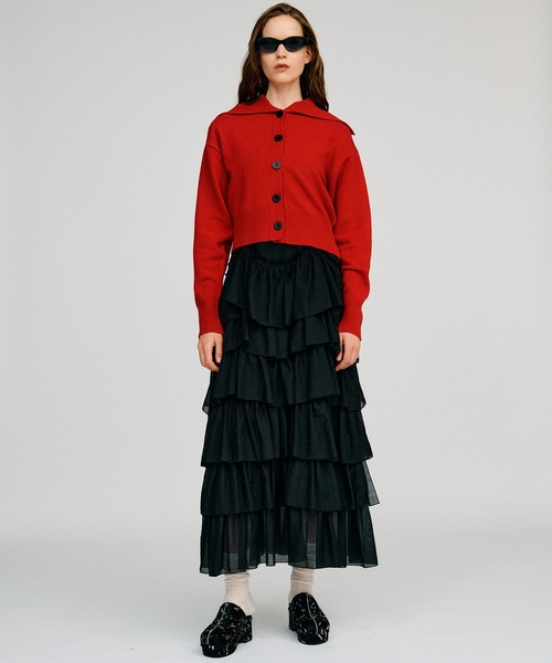 PRANK PROJECT(プランクプロジェクト)の「【2026Autumn Pre-Order】シアーティアードドレス / Sheer Tiered Dress(ワンピース・レディース・ブラック/ホワイト・38/36)」の6枚目の写真