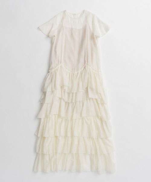 PRANK PROJECT(プランクプロジェクト)の「【2026Autumn Pre-Order】シアーティアードドレス / Sheer Tiered Dress(ワンピース・レディース・ブラック/ホワイト・38/36)」の12枚目の写真