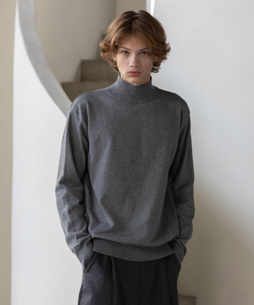 DECOROSO（デコローゾ）の「モードヘラシハーフネックニット[チャコール]（ニット/セーター・メンズ・その他・LARGE/X-LARGE）」の6枚目の写真