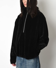 <オリジナル刺繍>ストレッチコーデュロイハーフジップフーディStretch corduroy Half zip hoodie