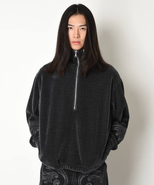 SUPERTHANKS（スーパーサンクス）の「＜オリジナル刺繍＞ストレッチコーデュロイハーフジップフーディStretch corduroy Half zip hoodie（パーカー・メンズ・ブラック/チャコールグレー・L/M/S）」の10枚目の写真