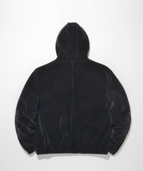 SUPERTHANKS（スーパーサンクス）の「＜オリジナル刺繍＞ストレッチコーデュロイハーフジップフーディStretch corduroy Half zip hoodie（パーカー・メンズ・ブラック/チャコールグレー・L/M/S）」の4枚目の写真
