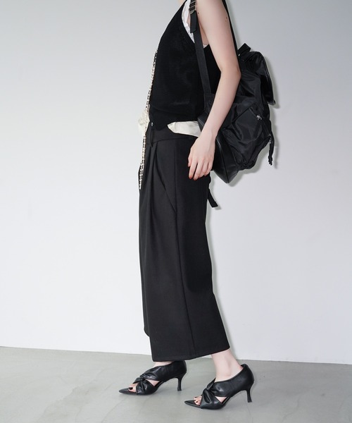 chuclla（チュクラ）の「フロントボタン クロップドワイドパンツ chw26a076（その他パンツ・レディース・ブラック・L/M/S）」の4枚目の写真