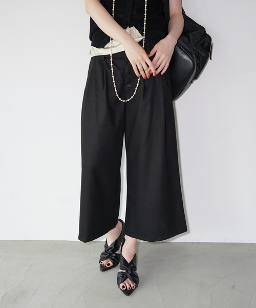 chuclla（チュクラ）の「フロントボタン クロップドワイドパンツ chw26a076（その他パンツ・レディース・ブラック・L/M/S）」の7枚目の写真