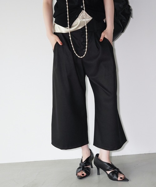 chuclla（チュクラ）の「フロントボタン クロップドワイドパンツ chw26a076（その他パンツ・レディース・ブラック・L/M/S）」の9枚目の写真