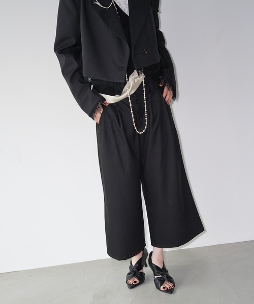 chuclla（チュクラ）の「フロントボタン クロップドワイドパンツ chw26a076（その他パンツ・レディース・ブラック・L/M/S）」の10枚目の写真
