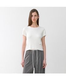 BACK STRING CROP KNIT(T-7058)