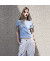BACK STRING CROP KNIT(T-7058)
