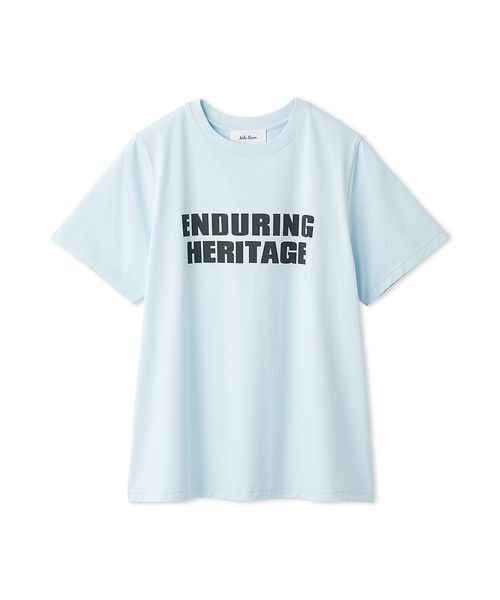 Mila Owen(ミラオーウェン)の「二段ロゴグラフィックTシャツ(Tシャツ/カットソー・レディース・ボルドー/ライトブルー/ホワイト・F)」の1枚目の写真