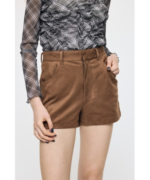 MOUSSY(マウジー)の「【セットアップ対応】F/SUEDE MIDRISE ショーツ(その他パンツ・レディース・ベージュ/チャコールグレー・2/1)」の8枚目の写真