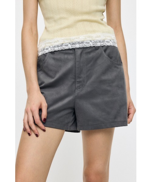 MOUSSY(マウジー)の「【セットアップ対応】F/SUEDE MIDRISE ショーツ(その他パンツ・レディース・ベージュ/チャコールグレー・2/1)」の19枚目の写真