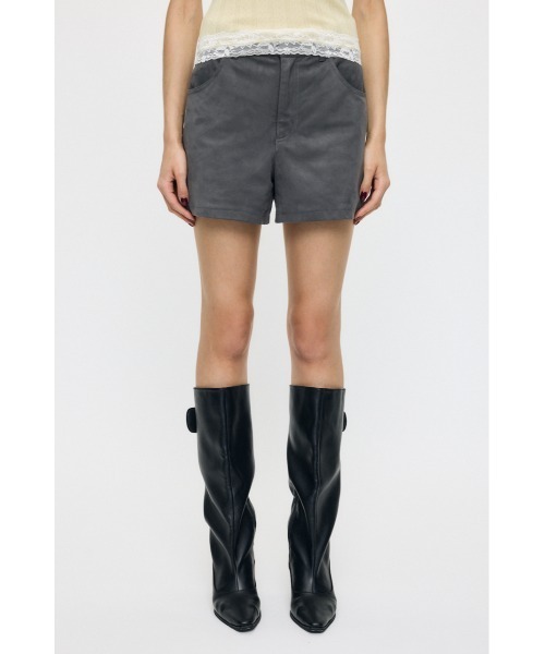 MOUSSY(マウジー)の「【セットアップ対応】F/SUEDE MIDRISE ショーツ(その他パンツ・レディース・ベージュ/チャコールグレー・2/1)」の20枚目の写真