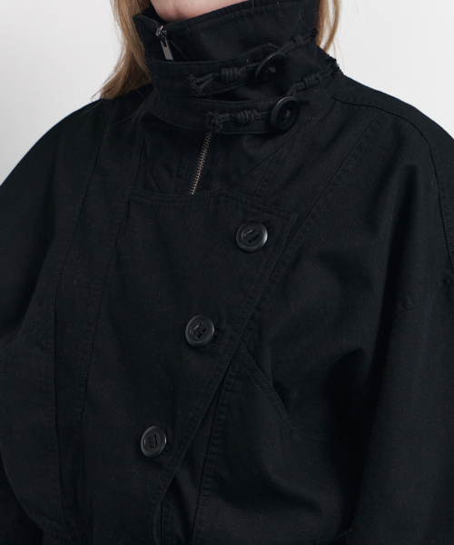 PLEASENOFOLLOW(プリーズノーフォロー)の「Beren High-neck Bomber jacket (Black)(ブルゾン・レディース・その他・FREE)」の2枚目の写真