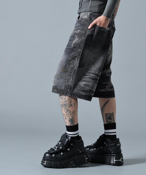 L.H.P(エルエイチピー)の「MAVYTH/メヴィス/VOLTAGE GLITTER DENIM SHORTS(デニムパンツ・メンズ・その他4/ブラック・L/M)」の3枚目の写真