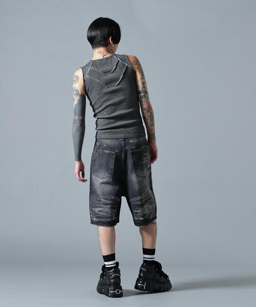 L.H.P(エルエイチピー)の「MAVYTH/メヴィス/VOLTAGE GLITTER DENIM SHORTS(デニムパンツ・メンズ・その他4/ブラック・L/M)」の5枚目の写真