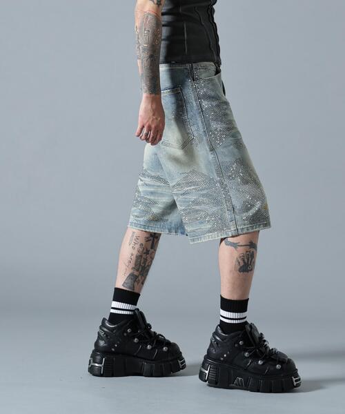 L.H.P(エルエイチピー)の「MAVYTH/メヴィス/VOLTAGE GLITTER DENIM SHORTS(デニムパンツ・メンズ・その他4/ブラック・L/M)」の11枚目の写真