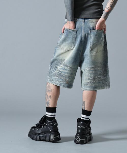 L.H.P(エルエイチピー)の「MAVYTH/メヴィス/VOLTAGE GLITTER DENIM SHORTS(デニムパンツ・メンズ・その他4/ブラック・L/M)」の12枚目の写真
